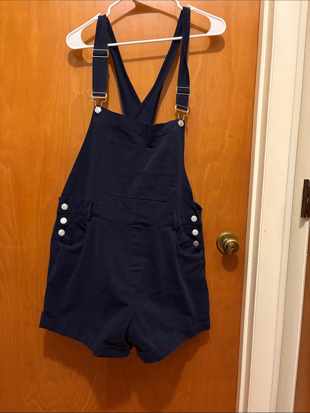 Women’s Navy Blue Overall Shorts